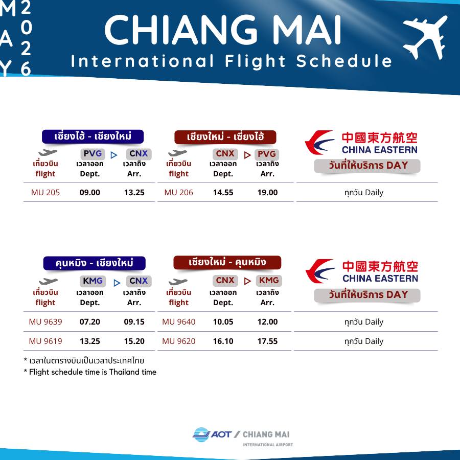 CHINA EASTERN PVG-CNX-PVG, KMG-CNX-KMG