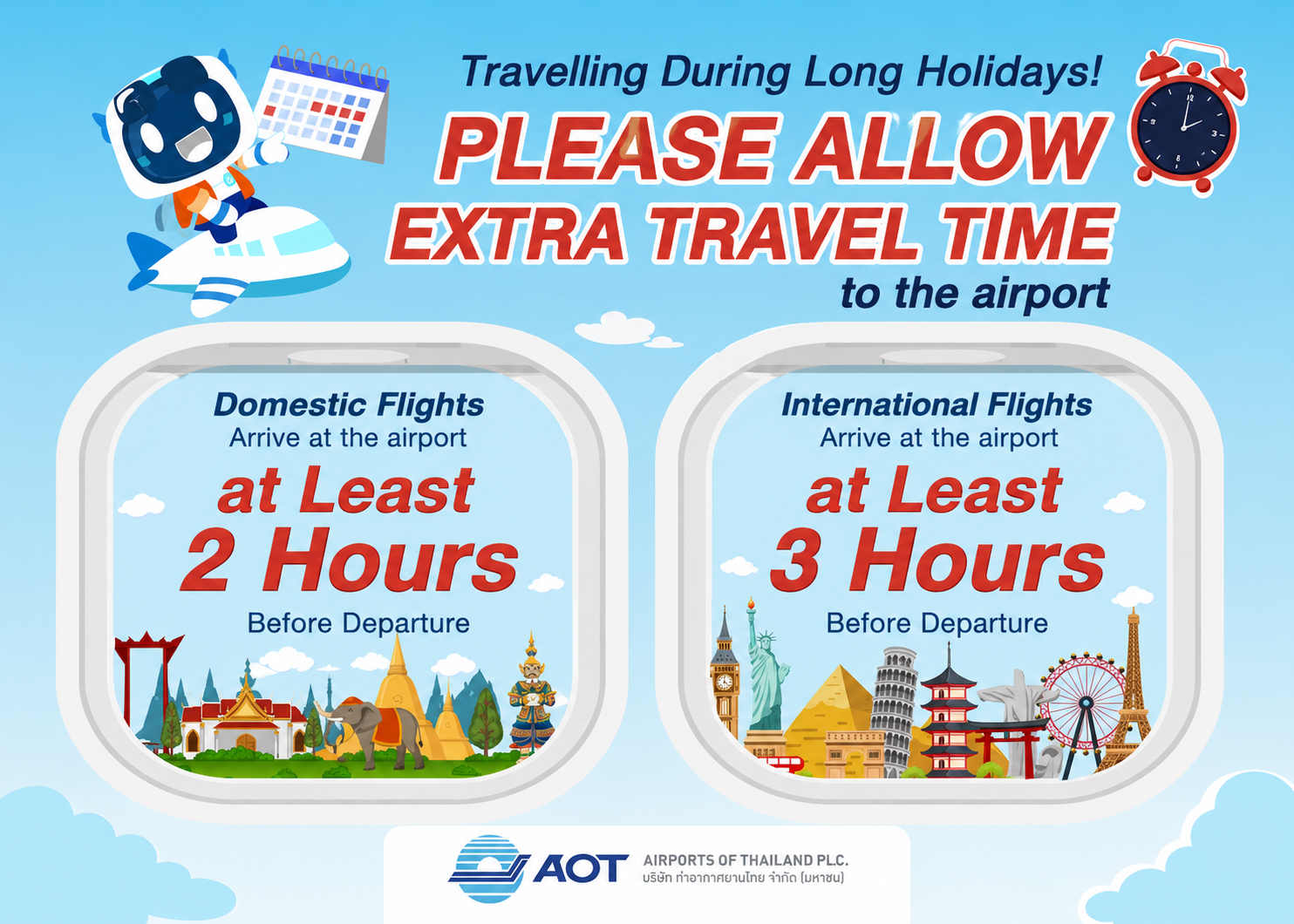 Travel Smart! Please Allow Extra Travel Time to the Airport During Long